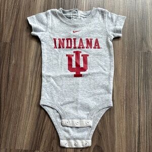 Nike Gray and Red Indiana Hoosiers Baby Bodysuit Size 3-6 months